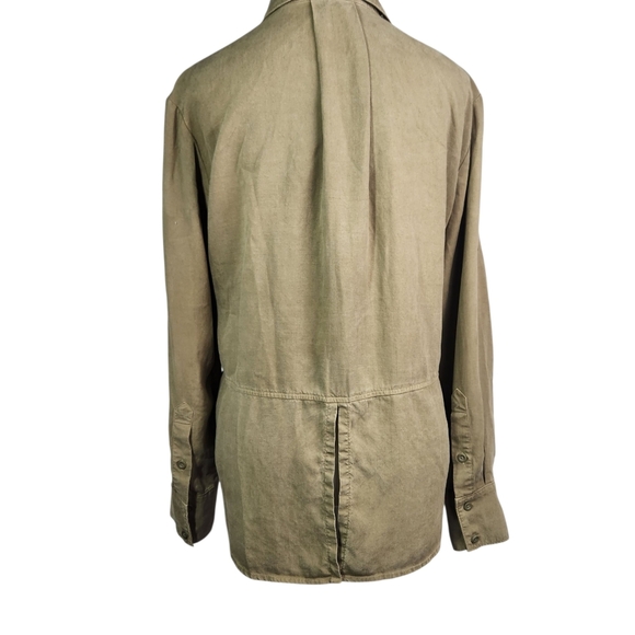 ANTHROPOLOGIE CLOTH & STONE army green button down shirt XS - Picture 8 of 15
